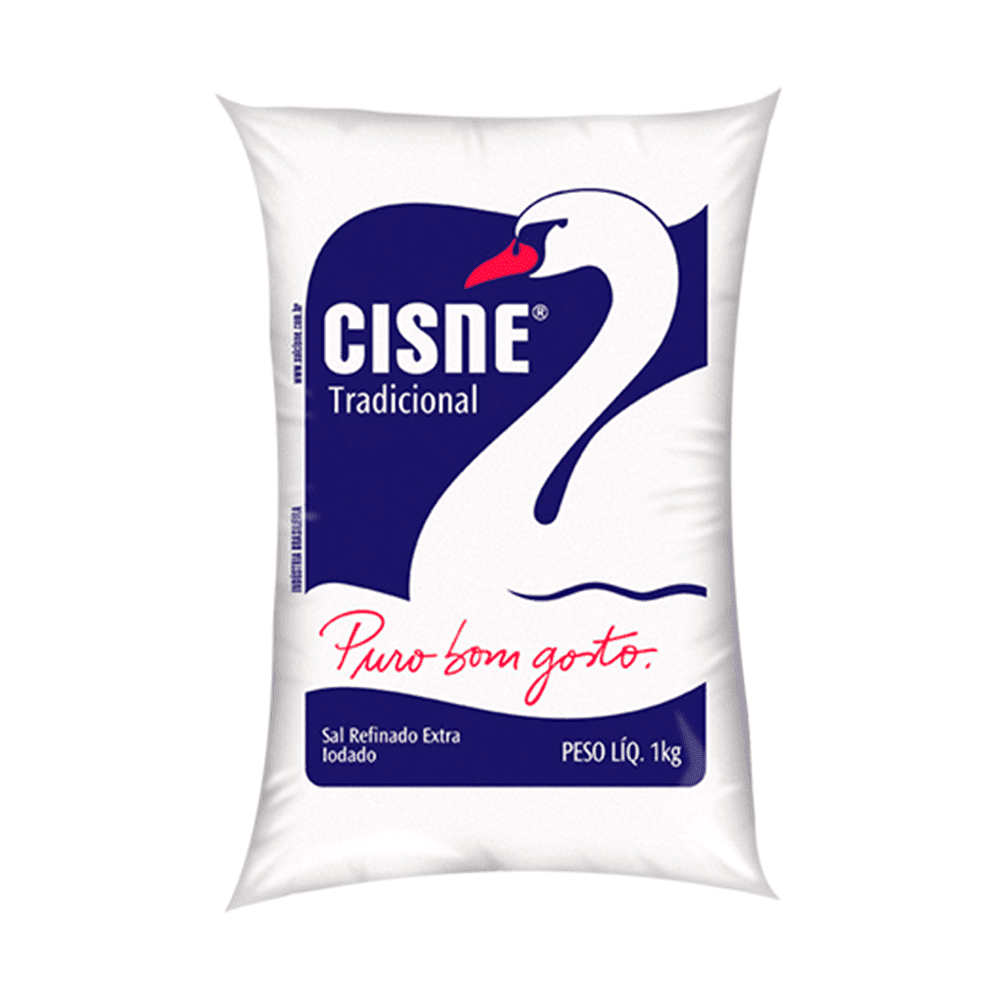 Sal refinado Cisne pacote 1kg