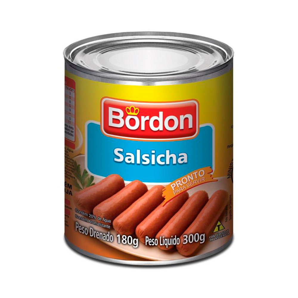 Salsicha enlatada Bordon lata 180g