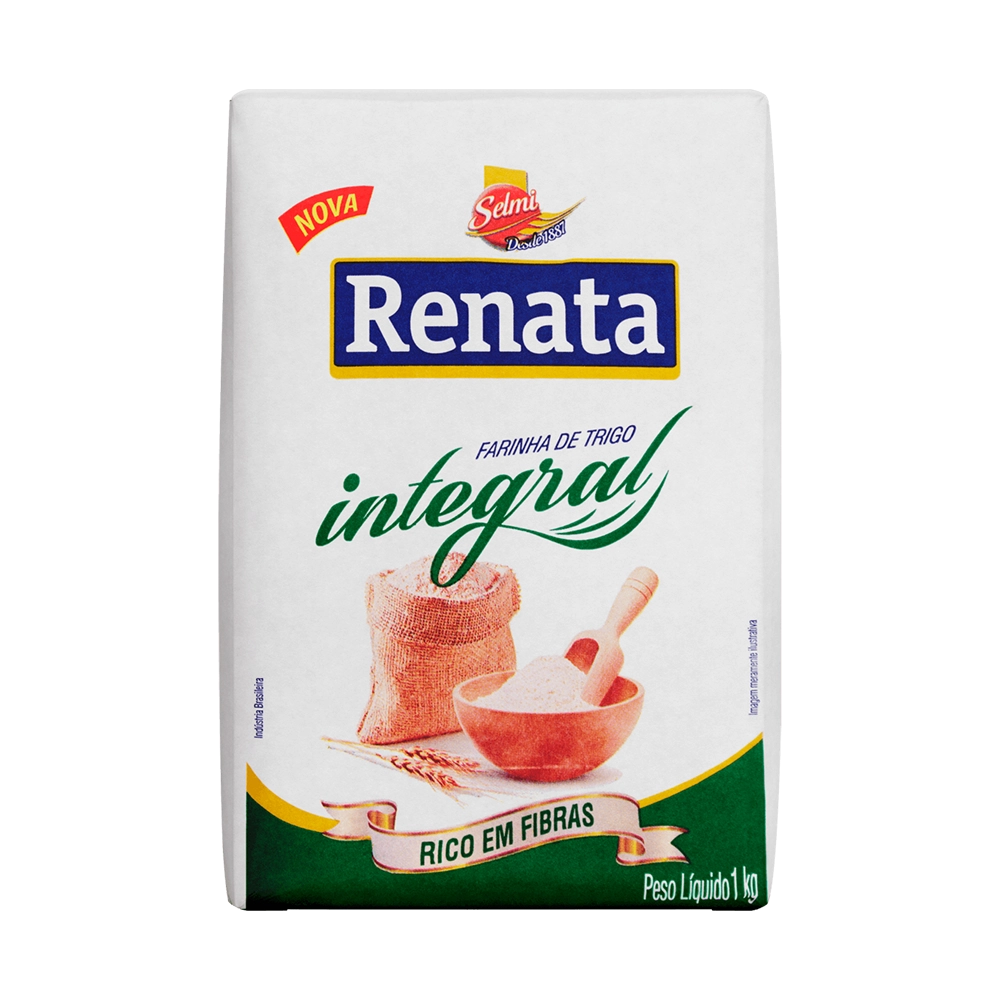 Farinha de trigo integral Renata pacote 1kg