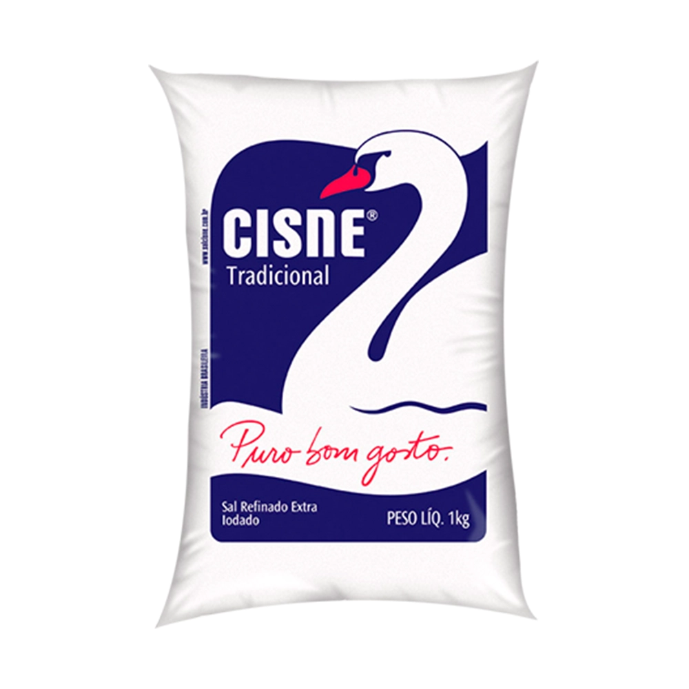 Sal refinado Cisne pacote 1kg