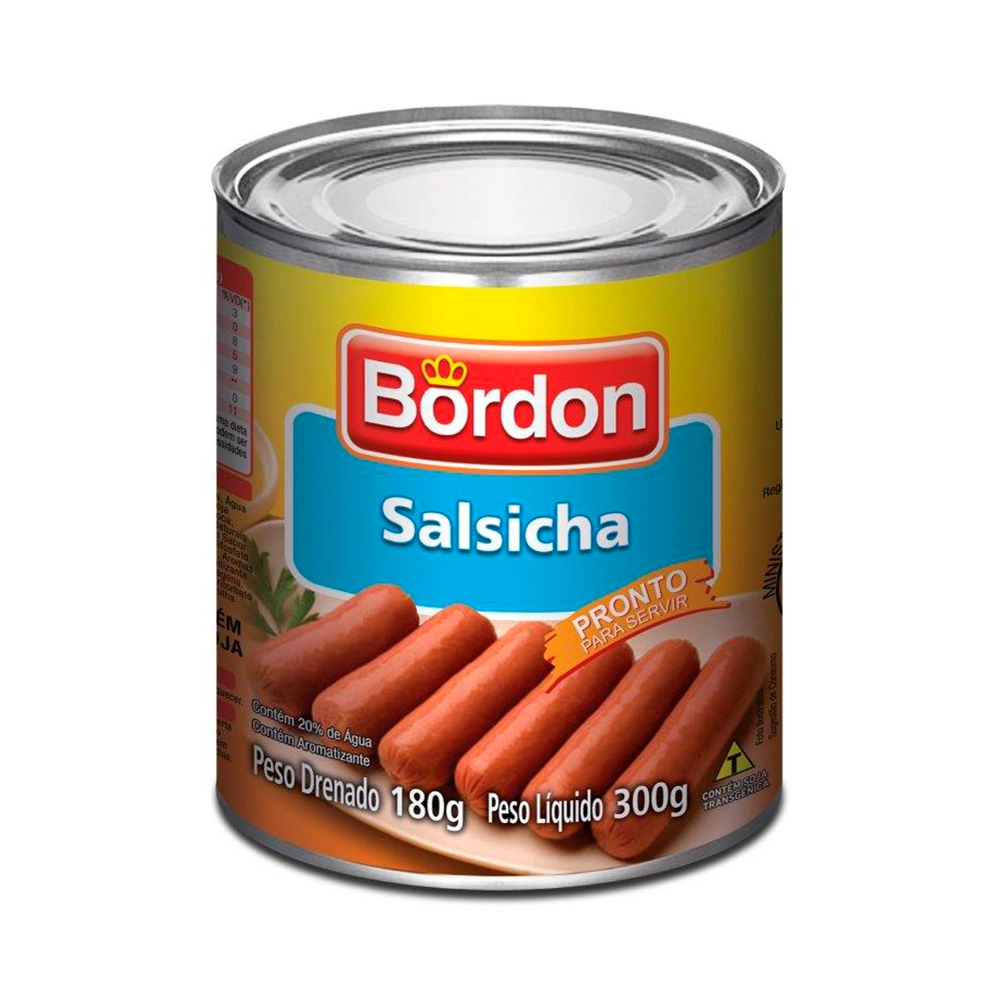 Salsicha enlatada Bordon lata 180g